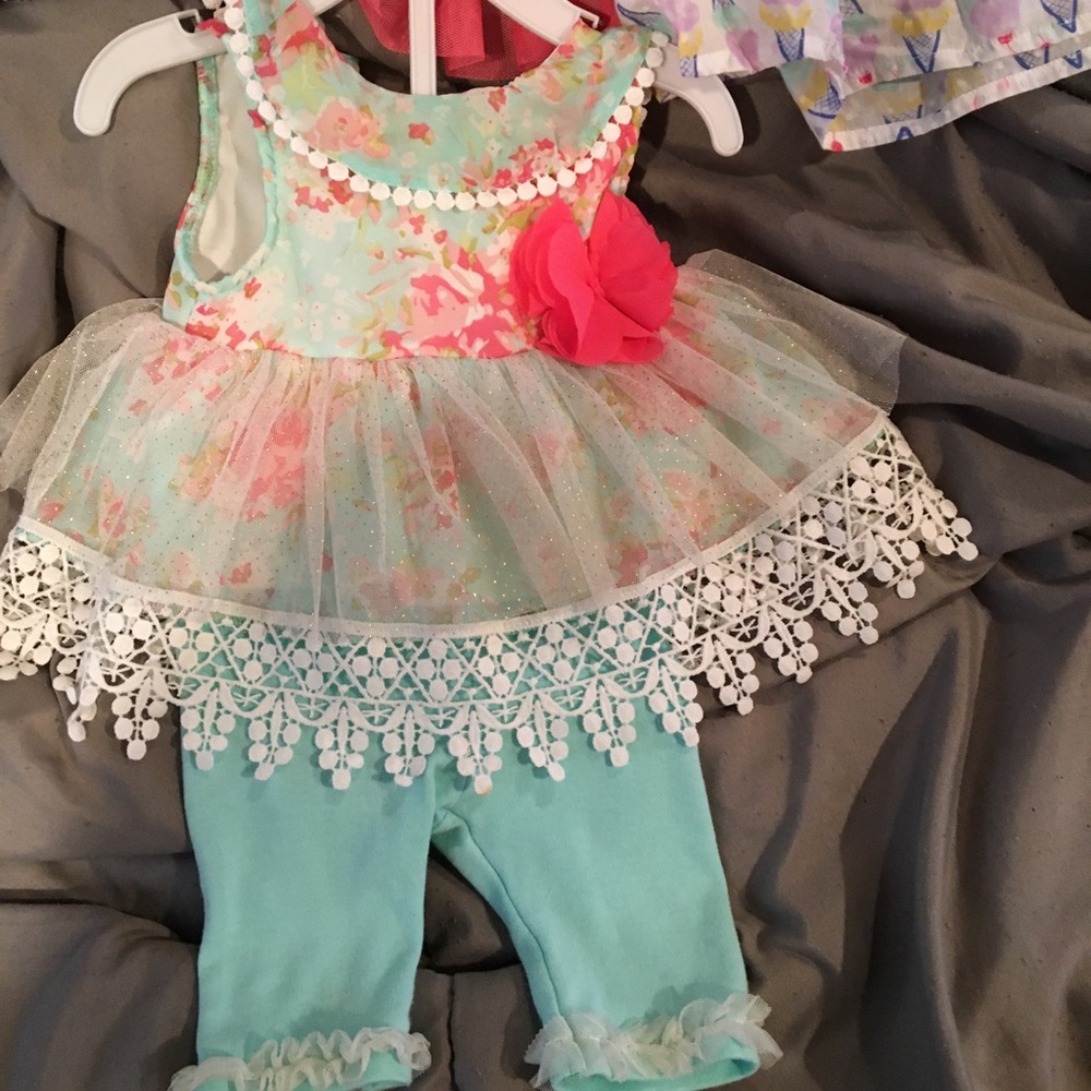 3-6 month little lass dress and leggings
